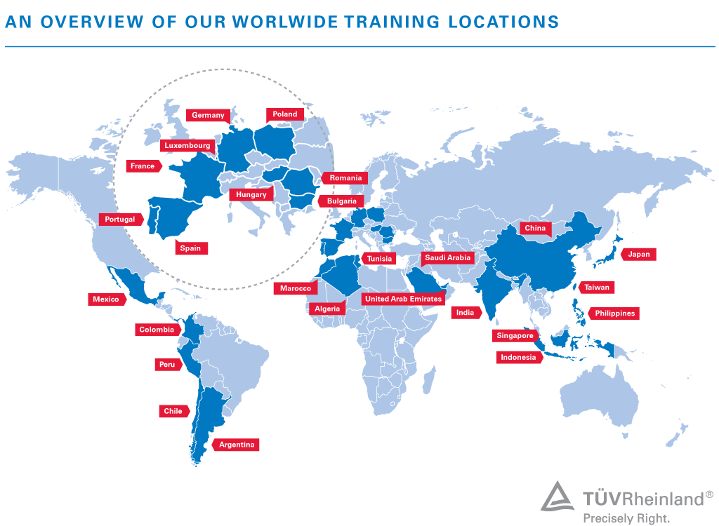 Locations of TÜV Rheinland Academy Locations of TÜV Rheinland Academy